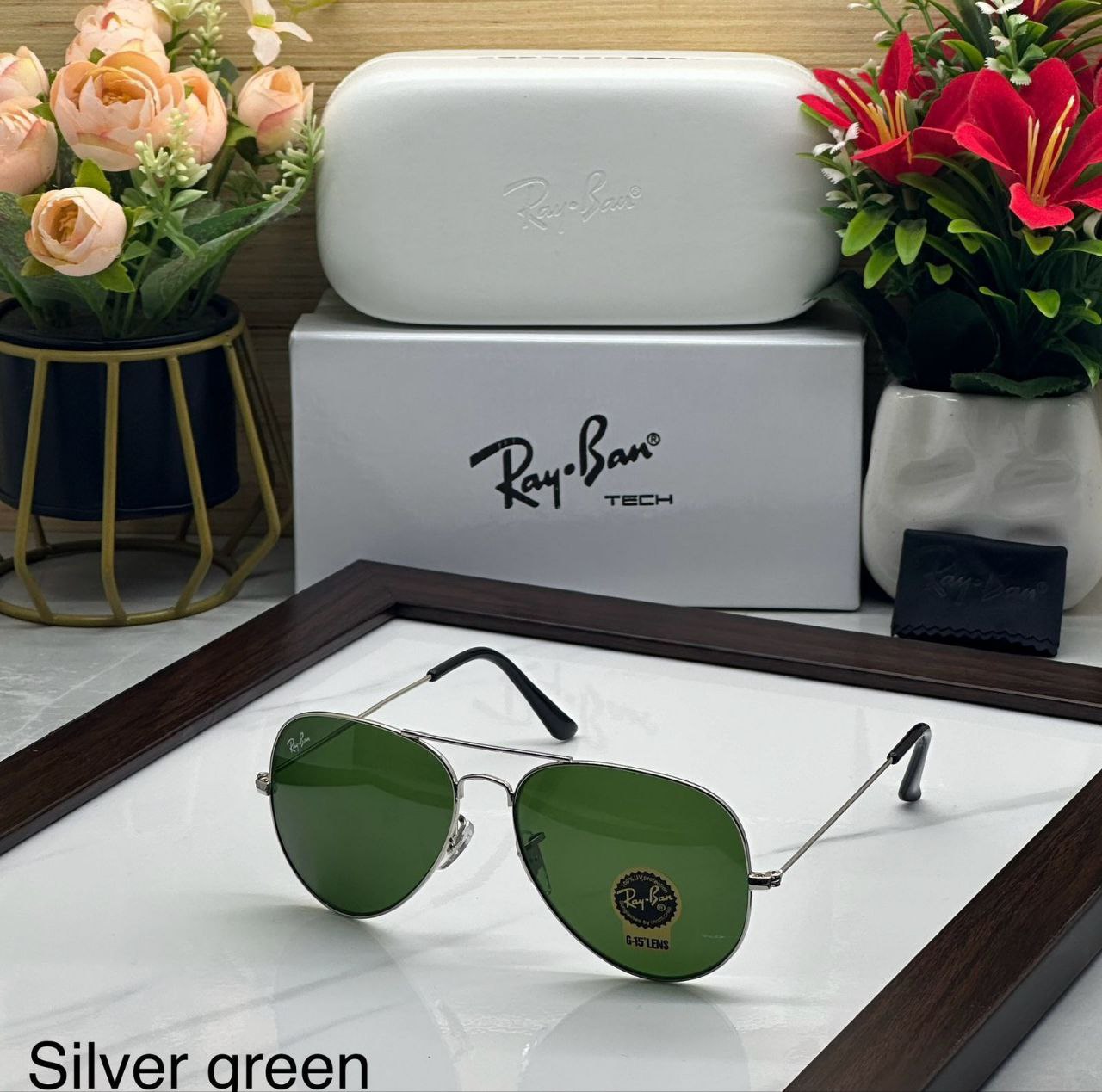 Araybana Aviator Rb 3026 Silver Green