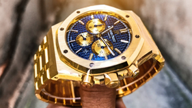 Aaudemars Pigueta Royal Oak Gold Chronograph Blue Dial