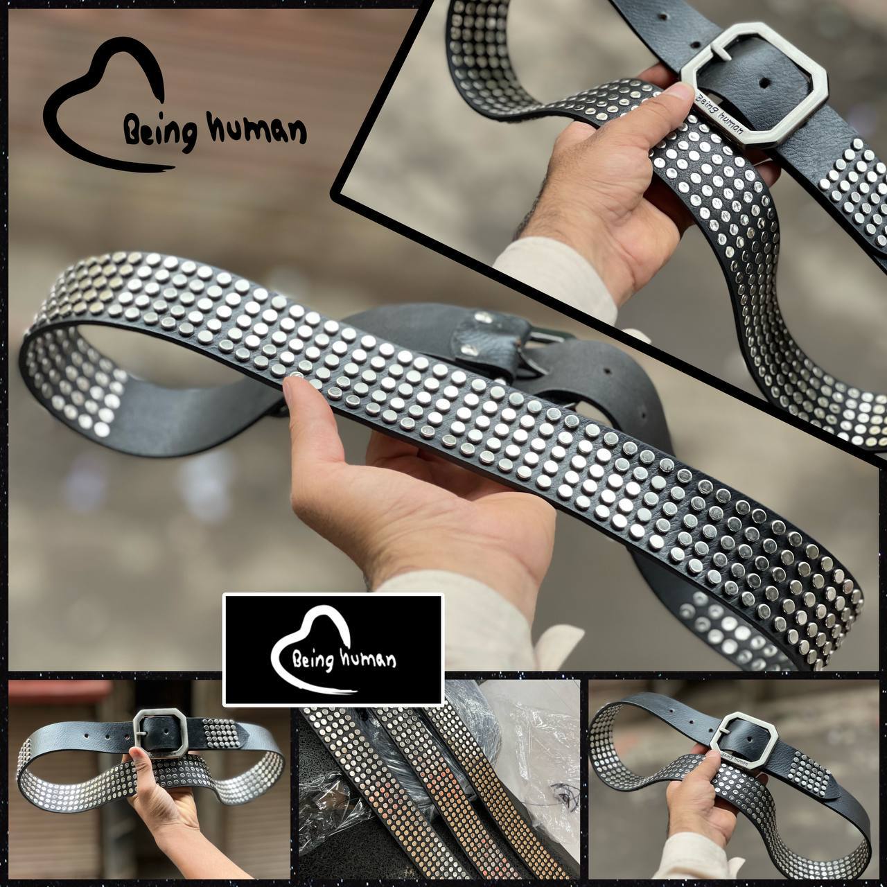 Abeing Humana Original Leather Quality Ribbit Belt Black