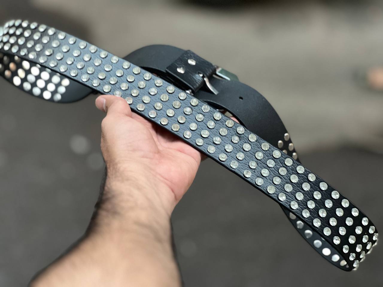 Abeing Humana Original Leather Quality Diamond Belt Silver