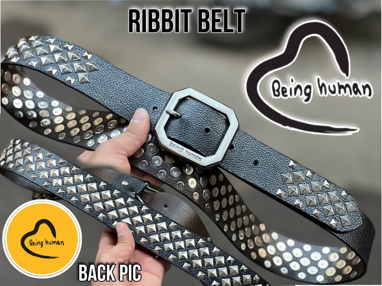 Abeing Humana Original Leather Quality Ribbit Belt Square Ribbit