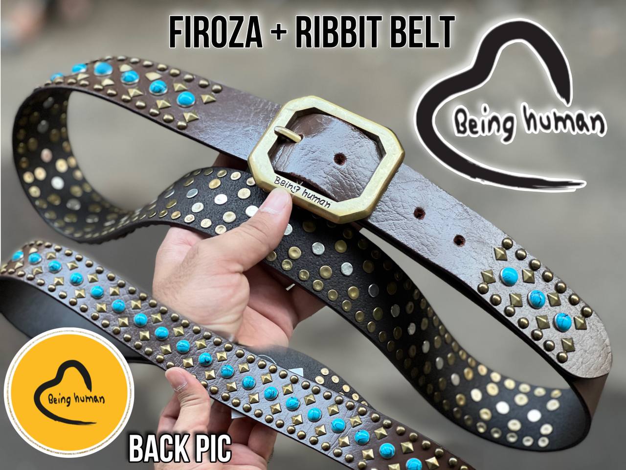 Abeing Humana Original Leather Quality Firoza Ribbit Belt Brown