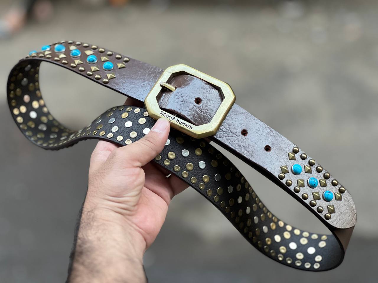 Abeing Humana Original Leather Quality Firoza Ribbit Belt Brown