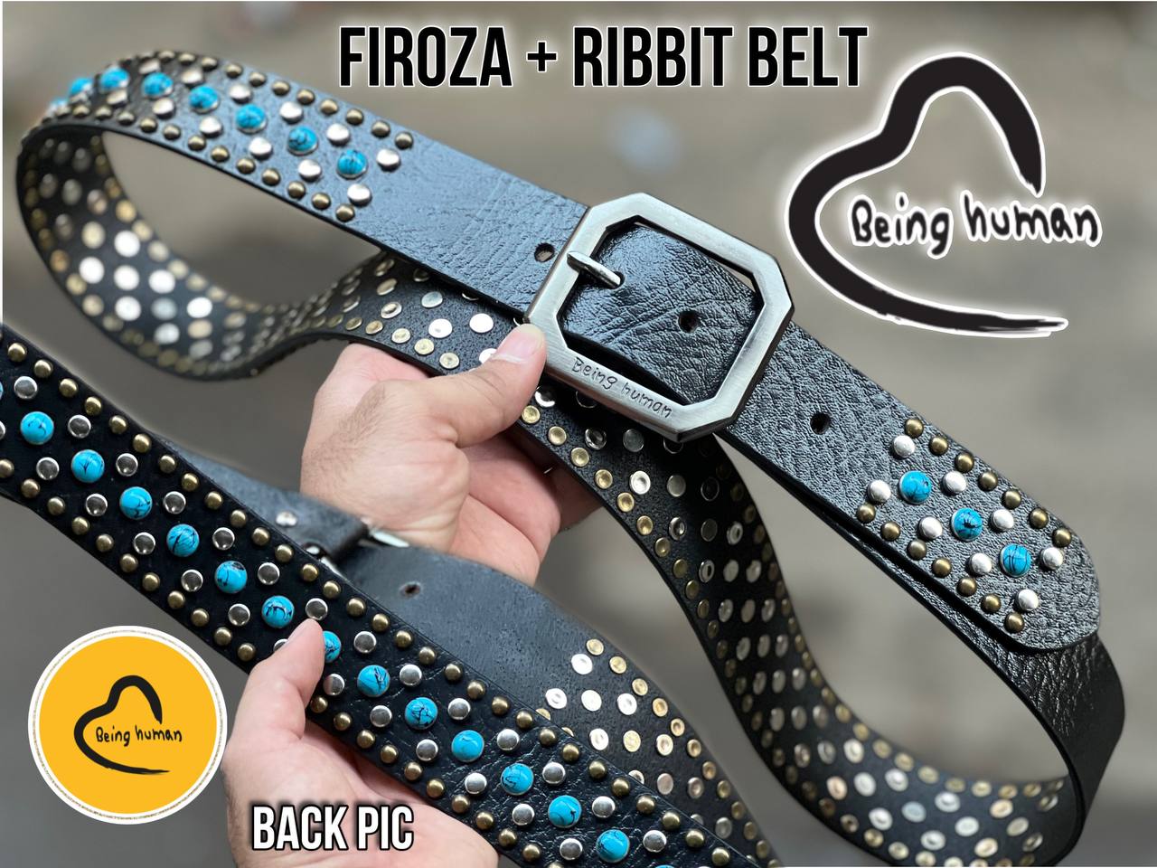 Abeing Humana Original Leather Quality Firoza Ribbit Belt Gold Silver