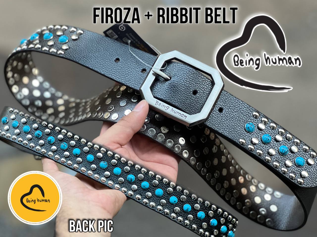 Abeing Humana Original Leather Quality Firoza Ribbit Belt Silver Ribbit