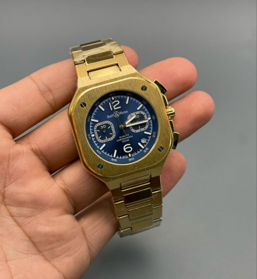 Abell And Rossa Br 05 Chrono Gold Blue Hawk Chronograph 