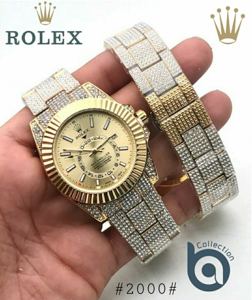 Arolexa Diamond Sky Dweller Gold Date Working