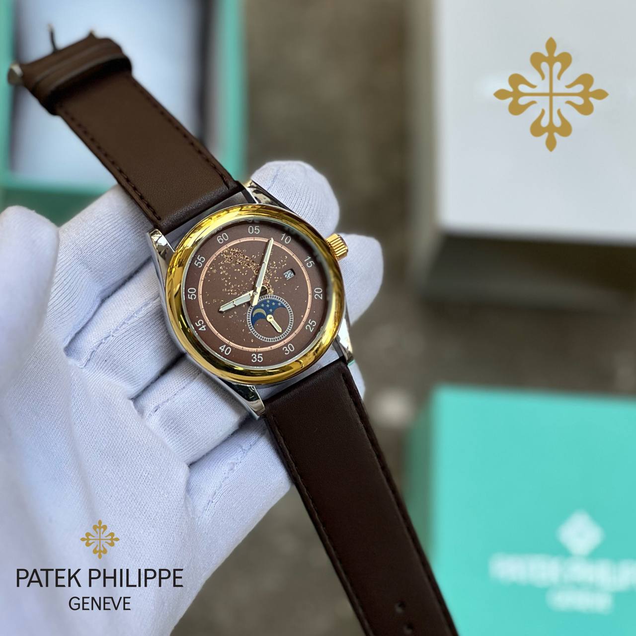 Apatek Philippea Galaxy Brown Belt Date Crono Working