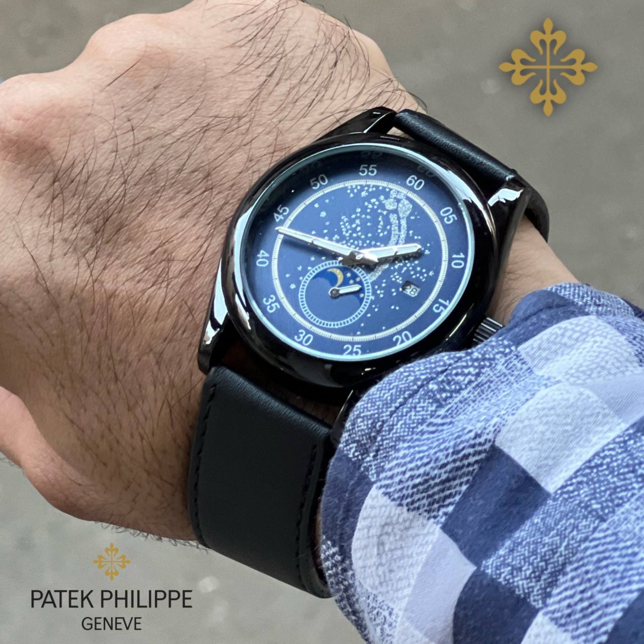 Apatek Philippea Galaxy Black Belt Date Crono Working