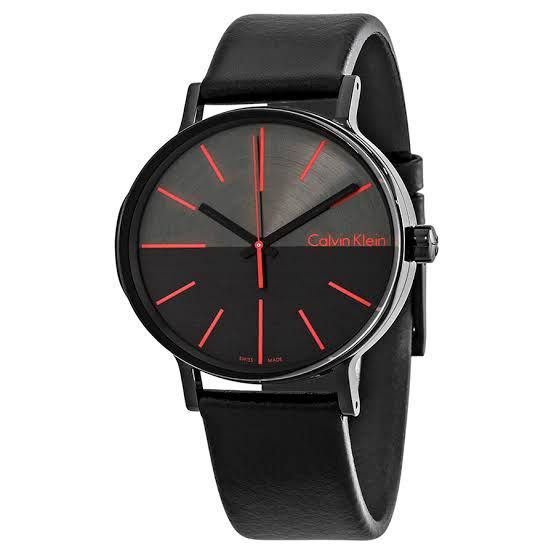 Acalvin Kleina K7Y21T Formal Watch Black Belt Quartz Red