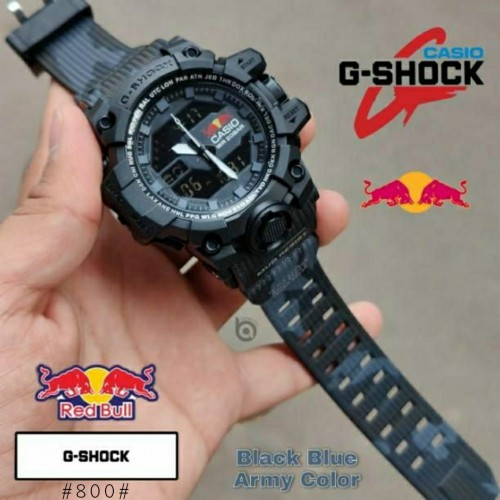 Acasio G-Shocka Red-Bull Black-Blue Army - Digital And Quartz