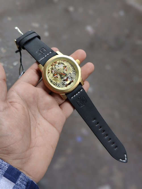 Anepica Tiger Dial Gold - Black Belt Quartz