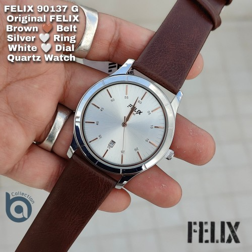 Afelixa 90137 G Brown Belt White Dial Quartz Date Working