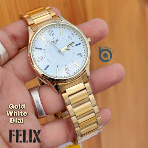 Afelixa 90551G Earth Gold Metal Chain White Dial Quartz