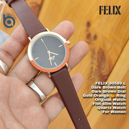 Afelixa 90589 L Brown Belt Brown Rose Gold Ring Quartz 