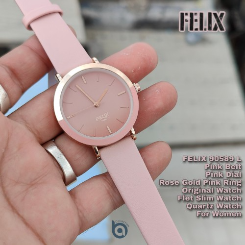 Afelixa 90589 L Pink Belt Pink Dial Rose Gold Ring Quartz 