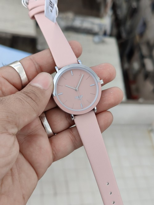 Afelixa 90589 L Pink Belt Pink Dial Silver Ring Quartz 