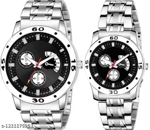 Silver Black Dial Quartz - 1